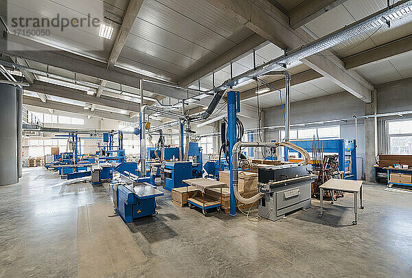 Manufacturing machinery in production hall at industry