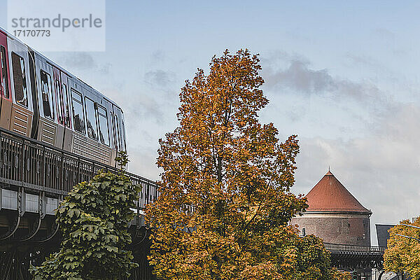 Deutschland  Hamburg  U-Bahn im Herbst