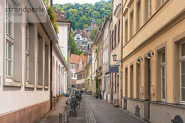 Germany  Baden-Wurttemberg  Heidelberg  Empty old town alley