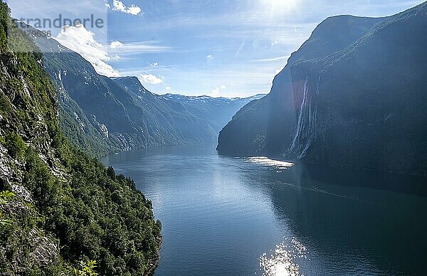 Wasserfall Sieben Schwestern  Geirangerfjord  bei Geiranger  Møre og Romsdal  Norwegen  Europa