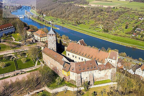 Luftaufnahme  Burg Rothenfels  Rothenfels am Main  Spessart  Franken  Bayern  Deutschland  Europa