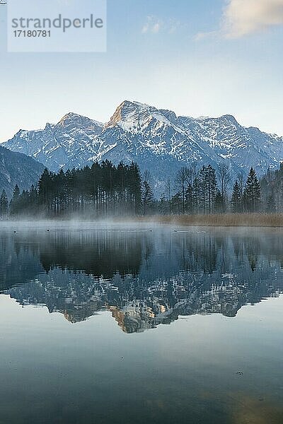 Morgenstimmung am Almsee  Totes Gebirge  Almtal  Oberösterreich  Österreich  Europa