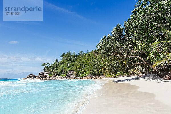 Anse Georgette Strand Urlaub Insel Praslin Meer  Praslin  Seychellen  Afrika