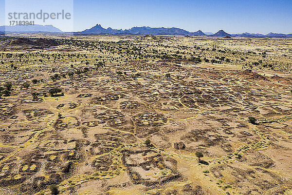 Luftaufnahme der ehemaligen Tuareg-Hauptstadt Agadez  Air Mountains  Niger  Afrika