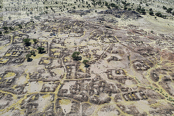 Luftaufnahme der ehemaligen Tuareg-Hauptstadt Agadez  Air Mountains  Niger  Afrika