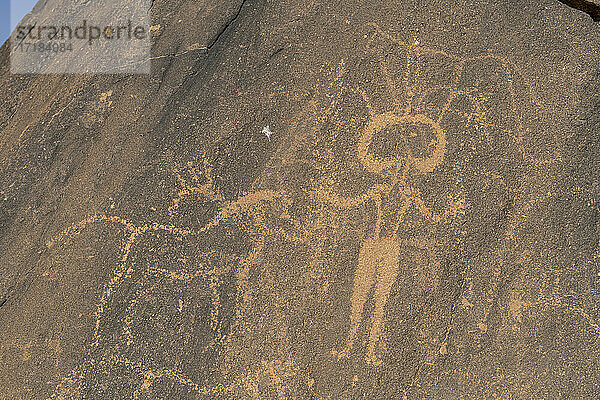 Prähistorische Felsritzungen  Arakao  Tenere-Wüste  Sahara  Niger  Afrika