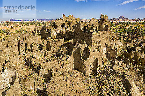 Fort von Pacot (Fort Djado)  Djado-Plateau  Tenere-Wüste  Sahara  Niger  Afrika