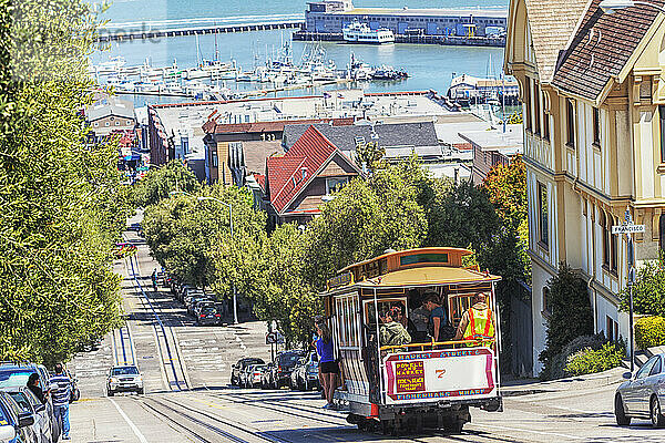 Powell-Hyde Line Cable Car  San Francisco  Kalifornien  Vereinigte Staaten von Amerika  Nordamerika