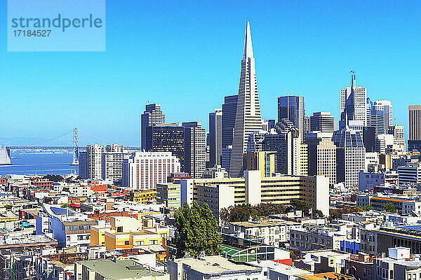 Skyline des Finanzbezirks  San Francisco  Kalifornien  Vereinigte Staaten von Amerika  Nordamerika
