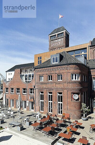 Germania-Brauerei von 1898  heute Stadtquartier Germania-Campus mit Wohn- und Geschäftshäusern  Hotel  Gastronomie-  Freizeit- und Gesundheitseinrichtungen  Münster  Westfalen  Nordrhein-Westfalen  Deutschland  Europa