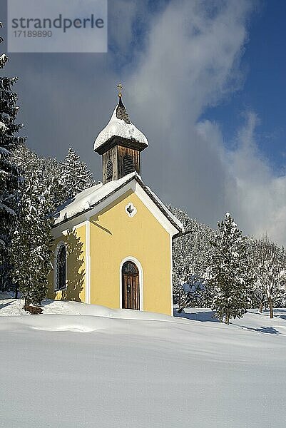 Kapelle Maria Schnee im Winter  Tirol  Österreich  Europa