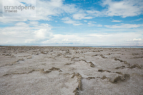 verkrustetes Wüstenufer des Salton Sea in Kalifornien