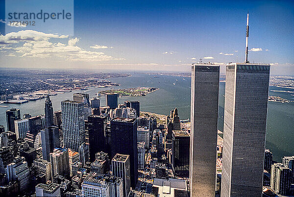 Vereinigte Staaten  New York  New York  World Trade Center und Manhattan-Wolkenkratzer