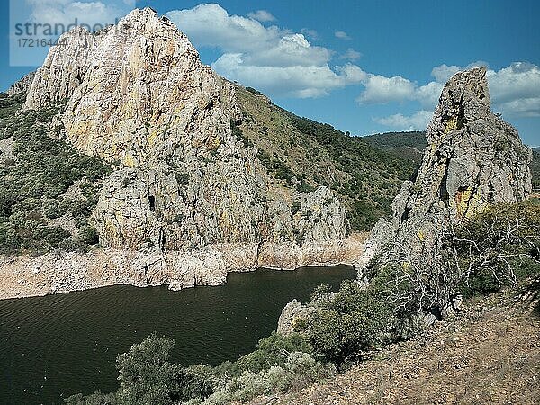 Nationalpark Monfrague mit dem Fluss Tajo  Extremadura  Spanien  Europa