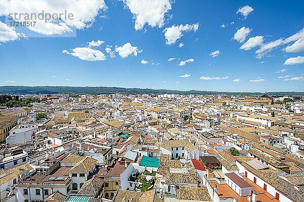 Ausblick über die Häuser im Stadtzentrum  Córdoba  Andalusien  Spanien  Europa