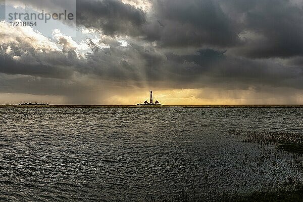Leuchtturm Westerheversand  Westerhever  Nordsee  Schleswig-Holstein  Deutschland  Europa