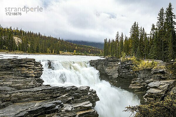 Wasserfall  Athabasca Falls  Athabasca River  Icefields Parkway  Banff National Park  Alberta  Kanada  Nordamerika