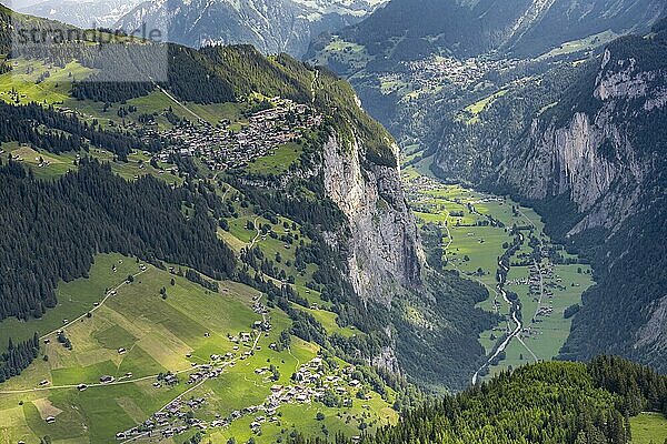 Lauterbrunnental  Berglandschaft  Lauterbrunnen  Jungfrau-Region  Berner Oberland  Kanton Bern  Schweiz  Europa