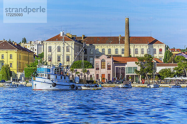 Blick auf die Hafenstadt Rovinj  Istrien  Kroatien