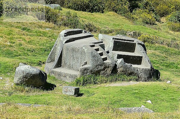 Behauener Felsen  Ruinen der Inka Kultur beim Stein von Sayhuite  Provinz Abancay  Peru  Südamerika