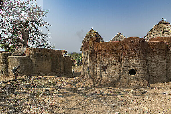 Erdturmhaus  genannt takienta  des Batammariba-Volkes in der Region Koutammakou  La Kara  Togo  Westafrika  Afrika