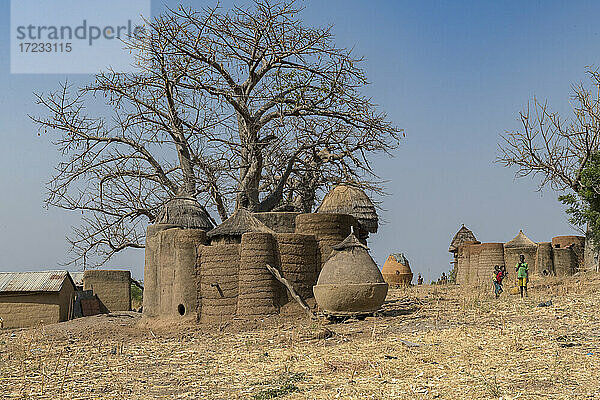 Erdturmhaus  genannt takienta  des Batammariba-Volkes in der Region Koutammakou  La Kara  Togo  Westafrika  Afrika