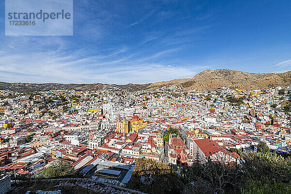 Blick über das UNESCO-Weltkulturerbe  Guanajuato  Mexiko  Nordamerika