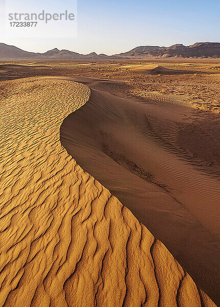 Zagora-Wüste bei Sonnenaufgang  Region Draa-Tafilalet  Marokko  Nordafrika  Afrika