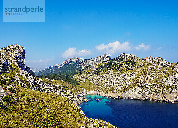 Landschaft der Halbinsel Formentor  Cap de Formentor  Mallorca (Mallorca)  Balearische Inseln  Spanien  Mittelmeer  Europa