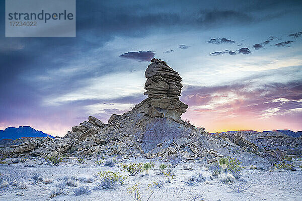 Sonnenuntergang über der Wüste  Big Bend National Park  Texas  Vereinigte Staaten von Amerika  Nordamerika