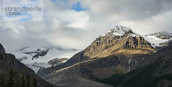 Blick auf Peyto Peak mit Gletscher  Banff National Park  kanadische Rocky Mountains  Alberta  Kanada  Nordamerika