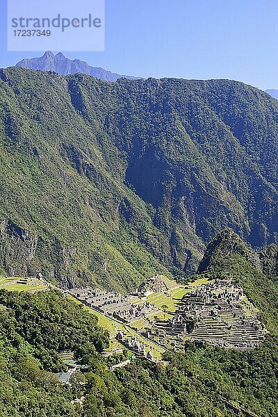 Ruinenstadt der Inka  Machu Picchu  Provinz Urubamba  Peru  Südamerika