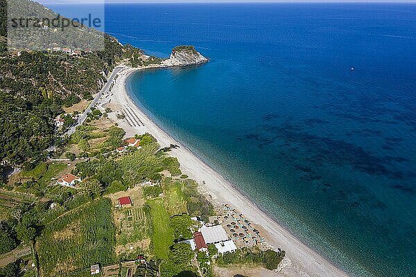 Luftaufnahme vom Strand Potami  Samos  Griechenland  Europa