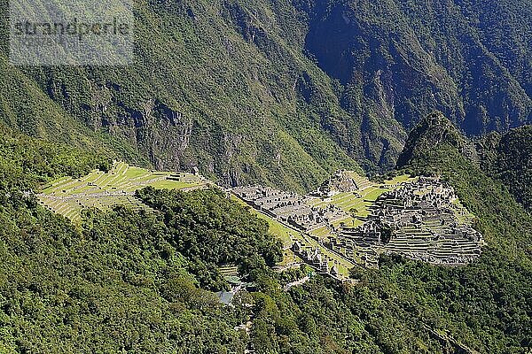 Ruinenstadt der Inka  Machu Picchu  Provinz Urubamba  Peru  Südamerika