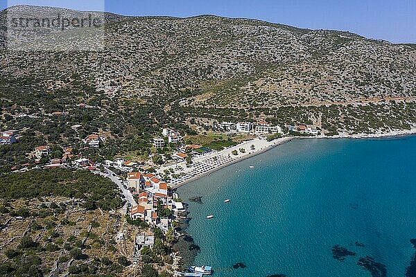Luftaufnahme von Psili Ammos Strand  Samos  Griechenland  Europa