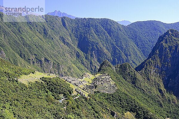 Ruinenstadt der Inka  Machu Picchu  Provinz Urubamba  Peru  Südamerika