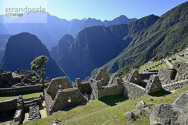 Ruinenstadt der Inka  Machu Picchu  Provinz Urubamba  Peru  Südamerika