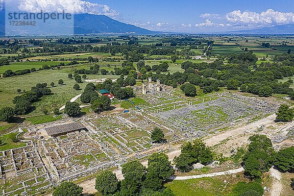Luftaufnahme der Unesco-Welterbestätte Philippi  Mazedonien  Griechenland  Europa