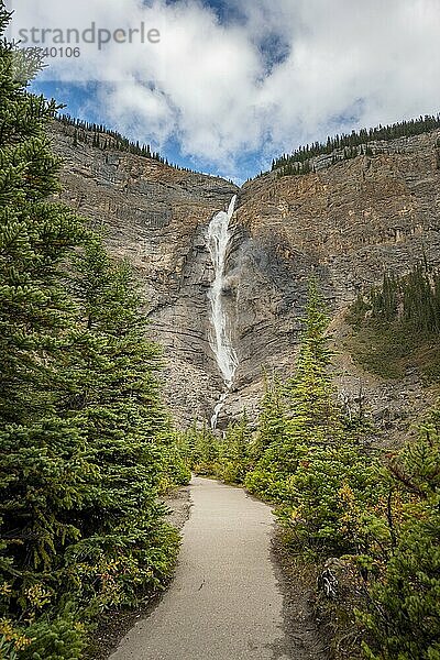 Wanderweg zum Wasserfall  Takakkaw Falls  Rocky Mountains  Yoho Valley  Yoho Nationalpark  Provinz Alberta  Kanada  Nordamerika