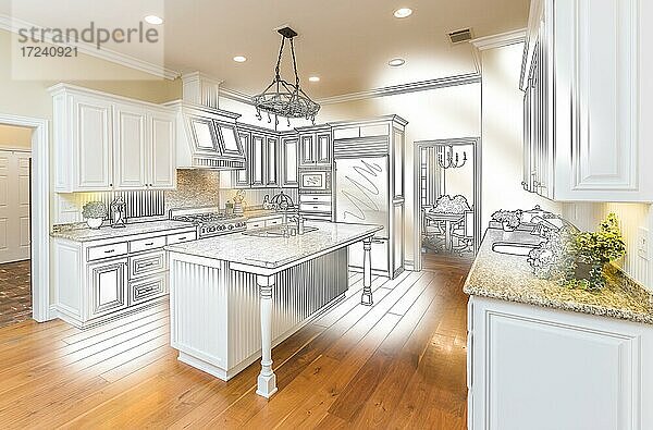 Schöne individuelle Küche Design Zeichnung und in Foto Kombination