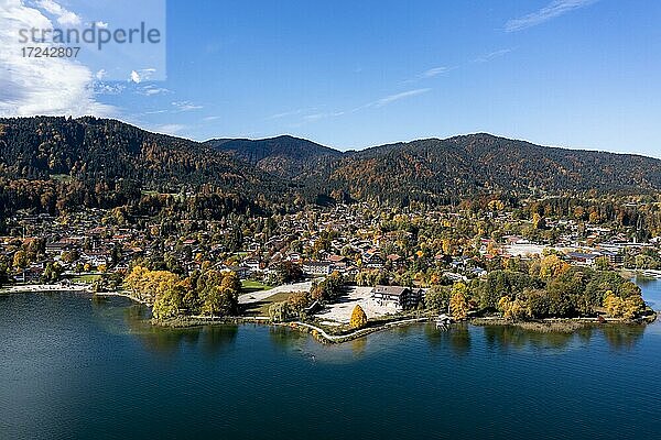 Luftaufnahme  Bad Wiessee und Abwinkl  Tegernsee  Oberbayern  Bayern  Deutschland  Europa