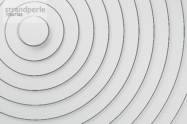 Dreidimensionaler Hintergrund aus weißen  sich überlappenden Ringen