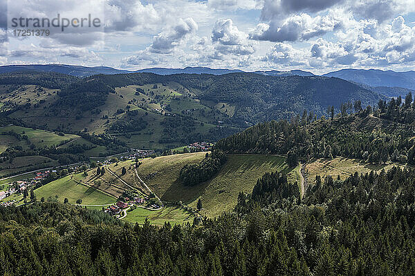 Deutschland  Baden-Württemberg  Todtnau  Drone view of village in Black Forest range