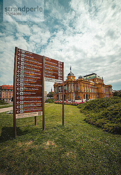 Außenansicht des Kroatischen Nationaltheaters  Stadt Zagreb