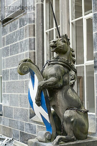 Wappen von Schottland und Wappentier  Wappenträger  das schottische Einhorn  University and King's College of Aberdeen  Universität und King's Collage  Aberdeen  Schottland  Großbritannien  Europa