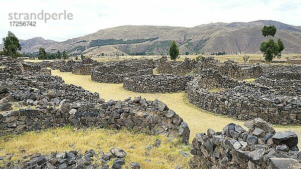 Grundmauern in Raqchi  Ruinenanlage der Inka  Provinz Canchis  Peru  Südamerika