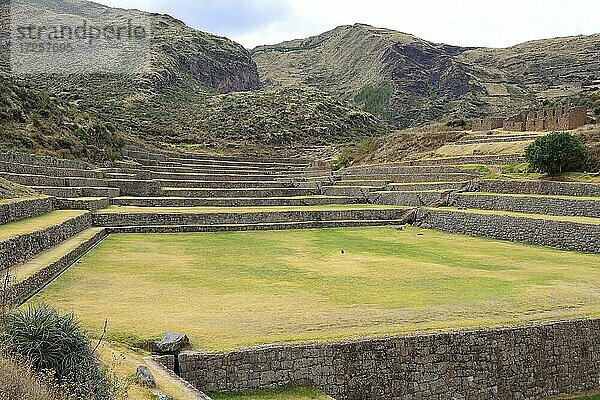 Terrassen von Tipón  Ruinenanlage der Inka  Region Cusco  Peru  Südamerika