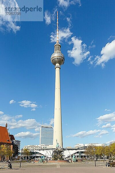 Skyline Fernsehturm Alexanderplatz in Berlin  Deutschland  Europa