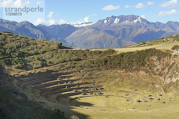 Moray  Terrassenanlage der Inka  Maras  Valle Sagrada  Provinz Urubamba  Peru  Südamerika