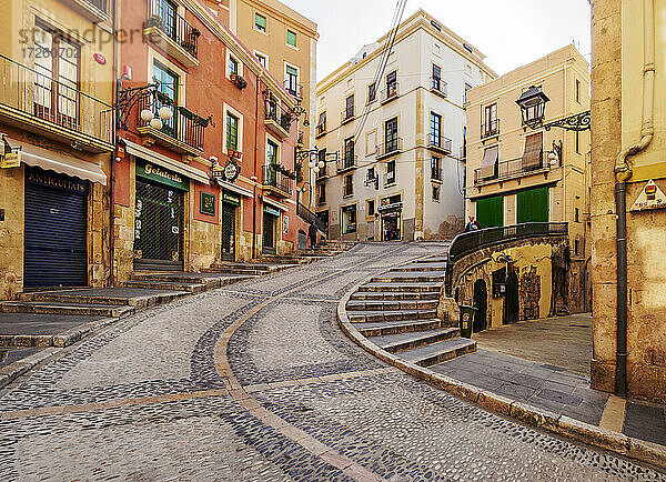 Straße der Altstadt  Tarragona  Katalonien  Spanien  Europa